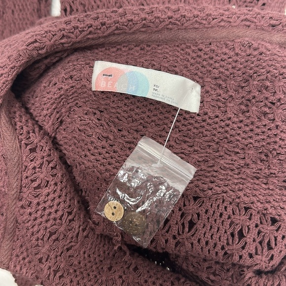 Free People Ryan Romper Shorts Crochet Open Woven Knit See Thru Plum Purple XS - Picture 7 of 8